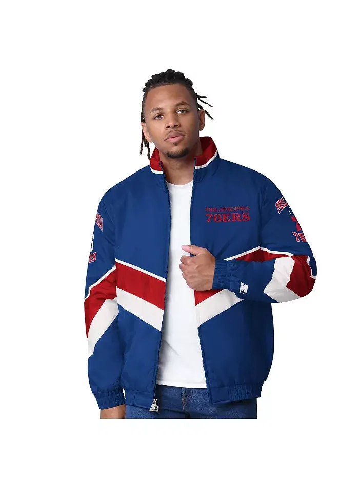 Мужская куртка на молнии Captain Oxford Philadelphia 76ers Royal Starter
