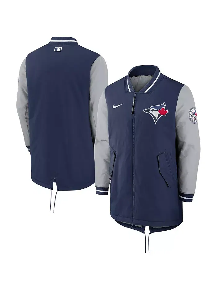 Мужская синяя бейсбольная куртка Toronto Blue Jays Dugout Performance на молнии Nike