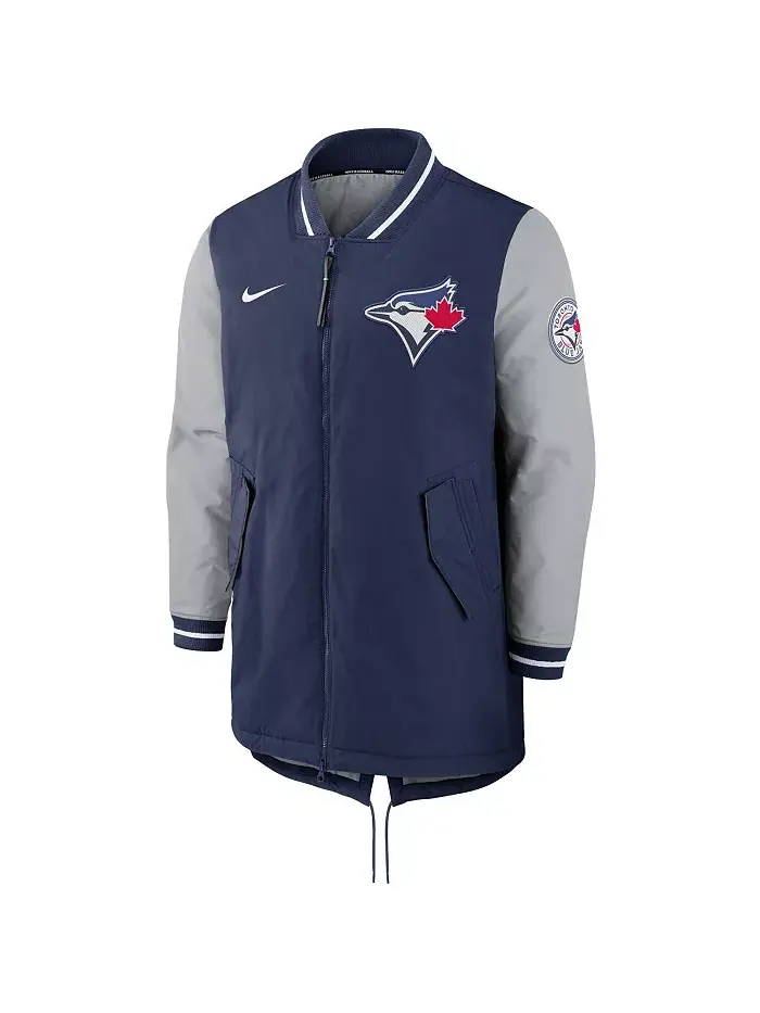 Мужская синяя бейсбольная куртка Toronto Blue Jays Dugout Performance на молнии Nike — изображение 2 из 3