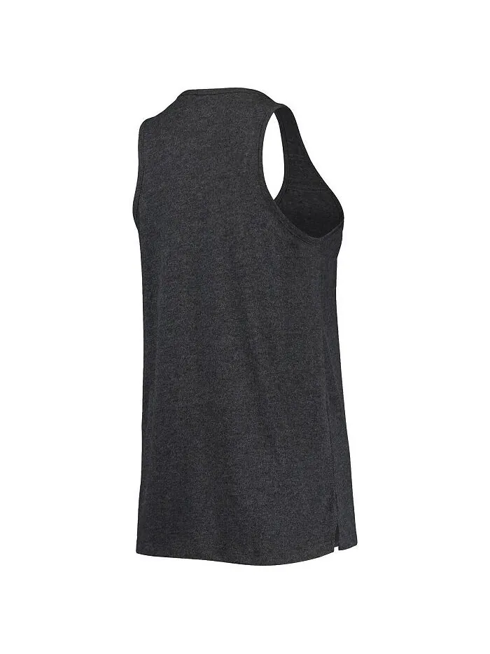 Женская черная майка Brooklyn Nets с овальным вырезом и открытой спиной Heather Black New Era — изображение 3 из 3, черный