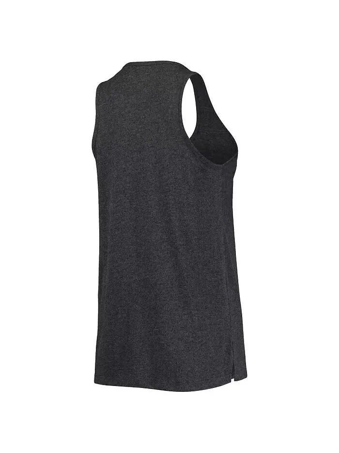 Женская черная майка Brooklyn Nets с овальным вырезом и открытой спиной Heather Black New Era — изображение 3 из 3