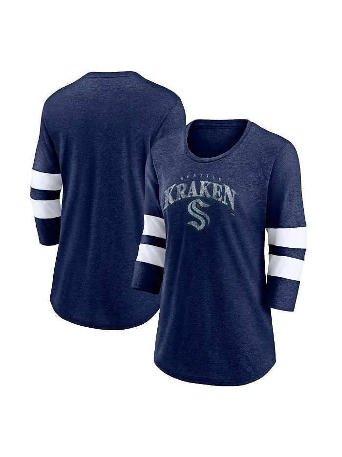 Мужская футболка с логотипом Heather Navy Seattle Kraken Special Edition 2.0 Barn Burner с рукавами