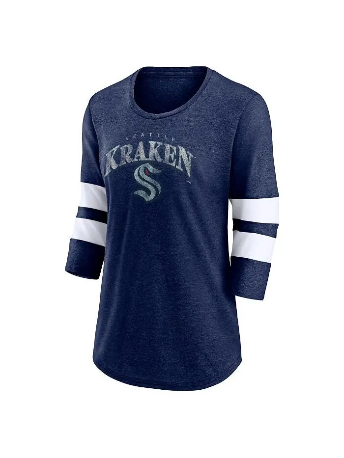 Мужская футболка с логотипом Heather Navy Seattle Kraken Special Edition 2.0 Barn Burner с рукавами — изображение 2 из 2
