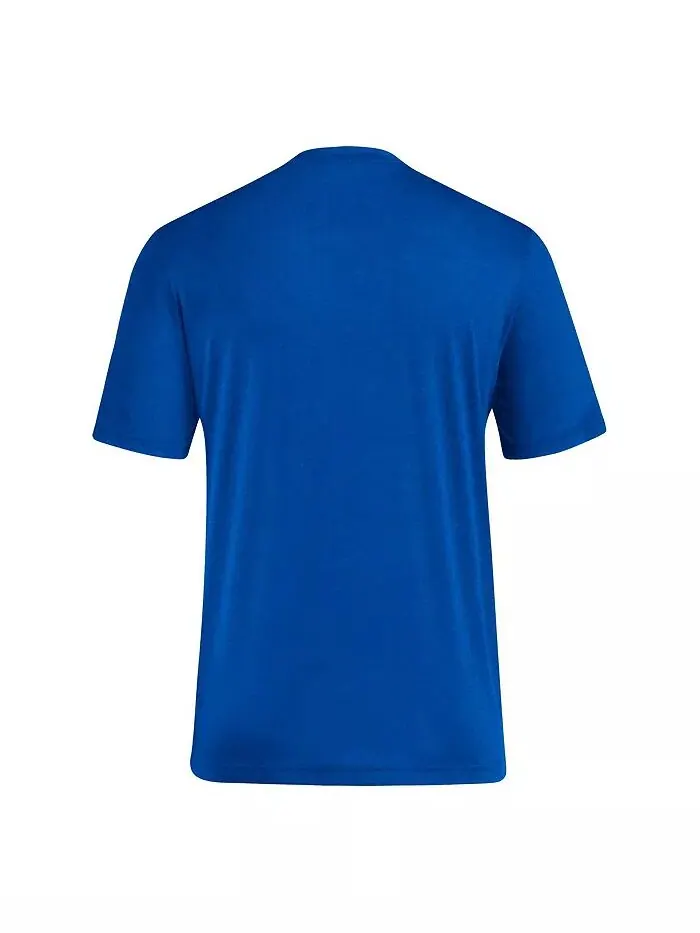 Мужская футболка Royal Kansas Jayhawks Locker Swish Tri-blend adidas — изображение 2 из 3