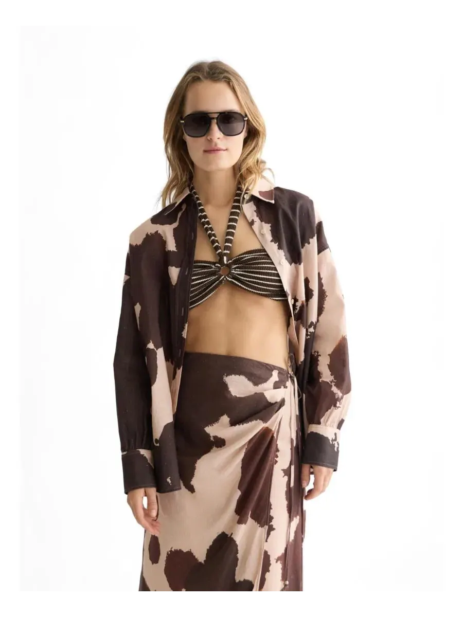 Женская рубашка из льняной смеси с принтом, с коротким рукавом, модель Desert Floral SCOTCH & SODA