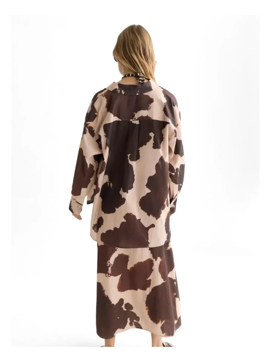 Женская рубашка из льняной смеси с принтом, с коротким рукавом, модель Desert Floral SCOTCH & SODA — изображение 3 из 5
