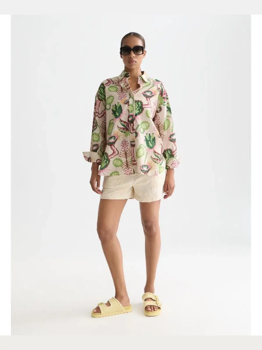 Рубашка с принтом Linen Blend Desert Floral SCOTCH & SODA, Desert Floral Canyon Clay — изображение 2 из 6