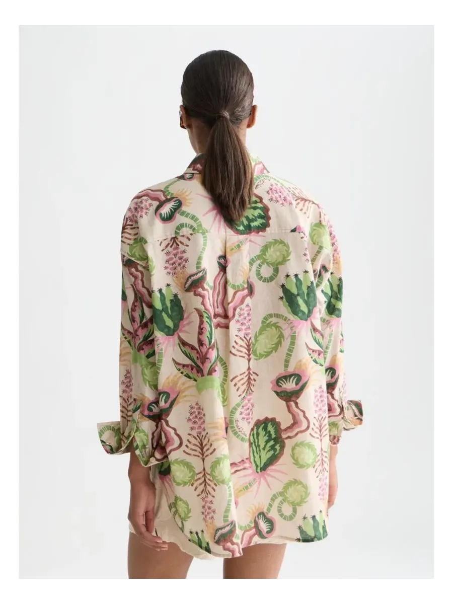 Рубашка с принтом Linen Blend Desert Floral SCOTCH & SODA, Desert Floral Canyon Clay — изображение 4 из 6