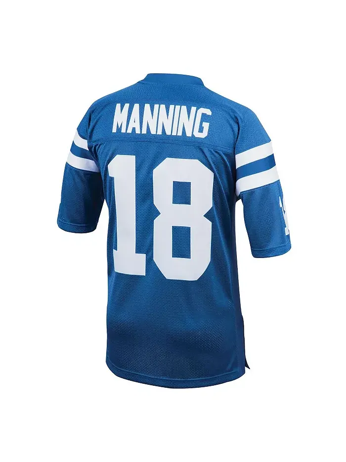 Мужская аутентичная ретро-джерси Peyton Manning в королевском цвете Indianapolis Colts 1998 года — изображение 4 из 4