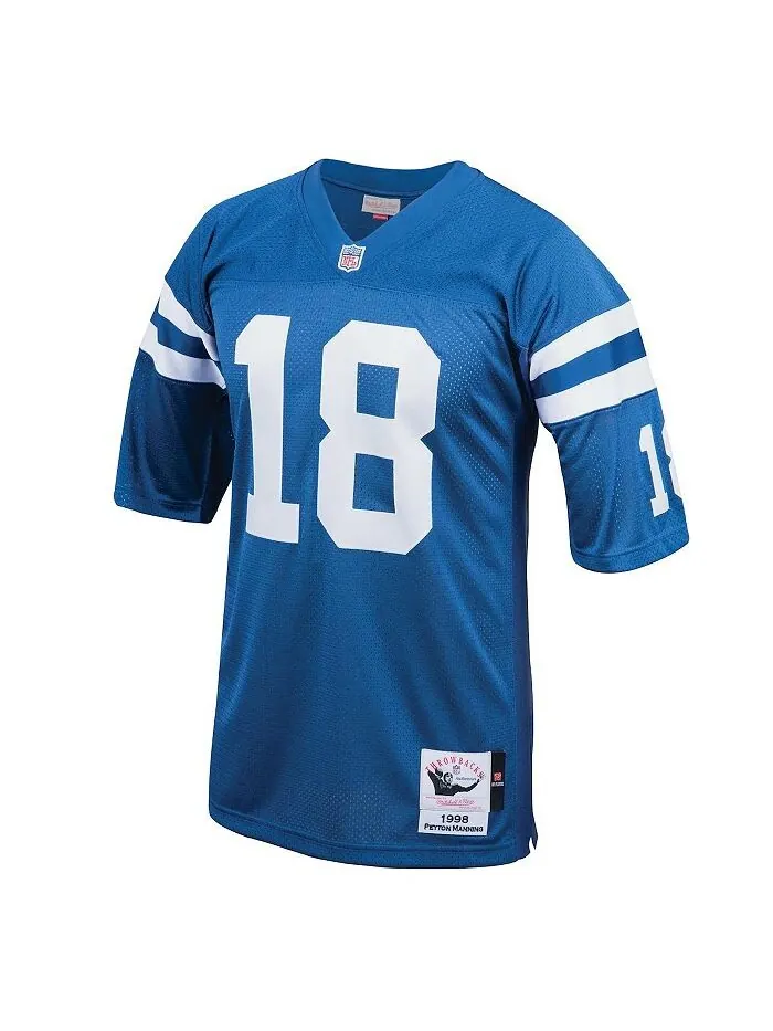 Мужская футболка для пенсионера Peyton Manning Royal Indianapolis Colts 1998 года выпуска Mitchell — изображение 3 из 4