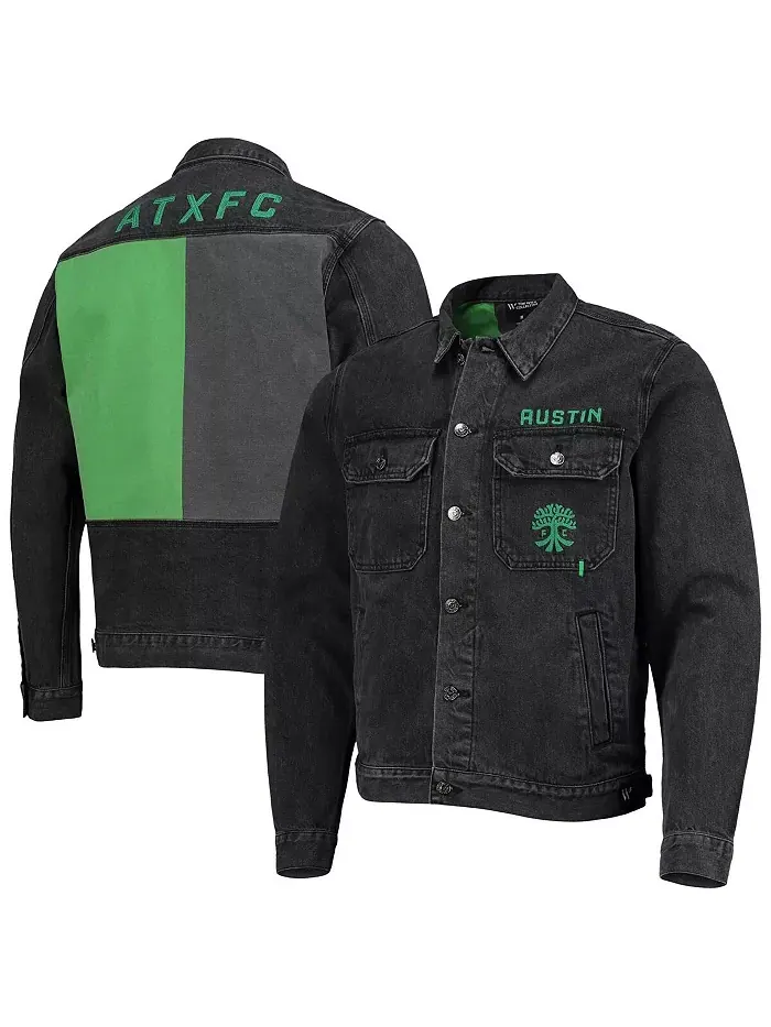 Мужская черная джинсовая куртка на пуговицах Austin FC The Wild Collective