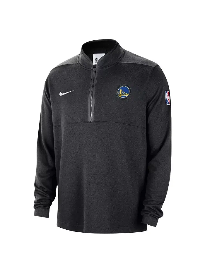 Мужская черная куртка Golden State Warriors 2024/25 Courtside Performance с полузастежкой Nike — изображение 3 из 3