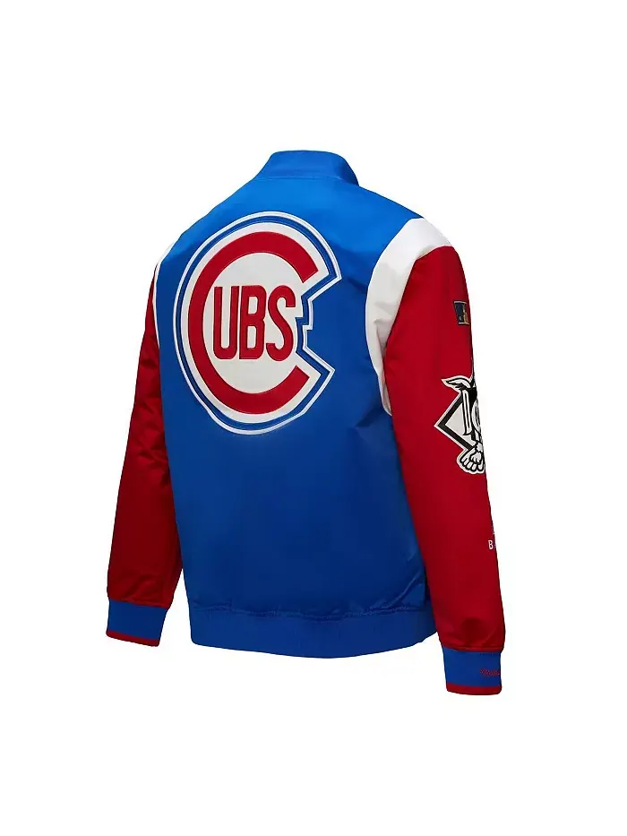Мужская сатиновая бейсбольная куртка на молнии Chicago Cubs Cooperstown Collection Team Origins в — изображение 2 из 3