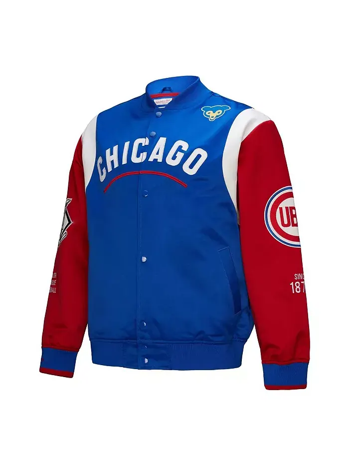 Мужская сатиновая бейсбольная куртка на молнии Chicago Cubs Cooperstown Collection Team Origins в — изображение 3 из 3