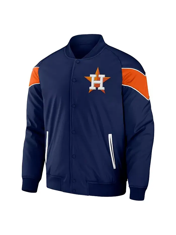 Мужская бейсбольная куртка на молнии Darius Rucker Collection by Navy Houston Astros с регланными — изображение 2 из 3