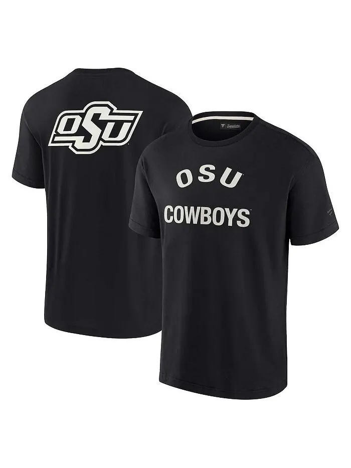 Черная мужская и женская супермягкая футболка с короткими рукавами Oklahoma State Cowboys Fanatics