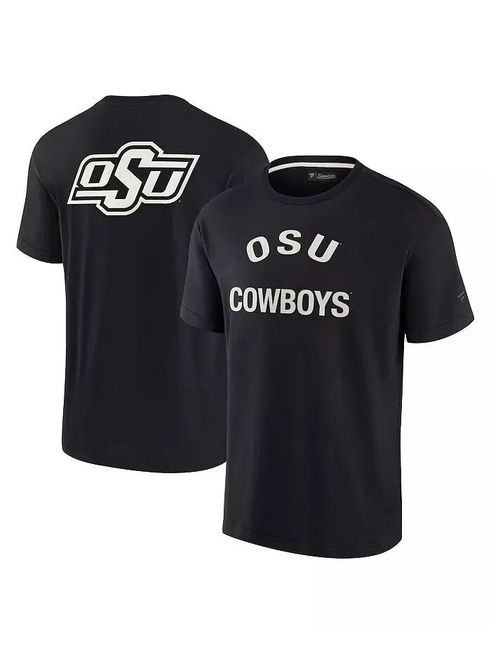Черная мужская и женская супермягкая футболка с короткими рукавами Oklahoma State Cowboys Fanatics — изображение 1 из 3