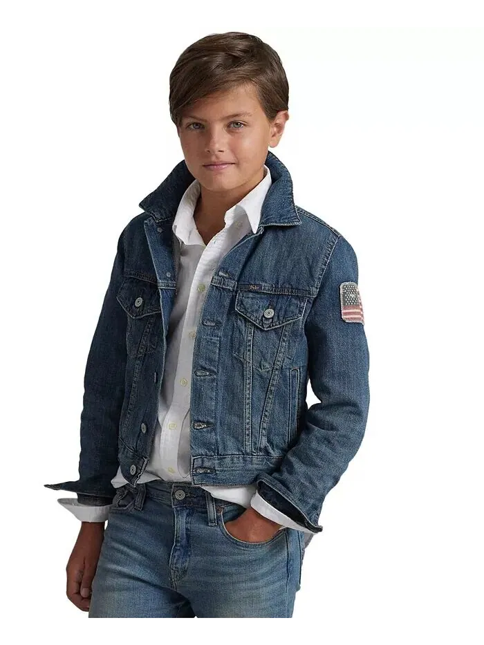 Джинсовая хлопковая куртка для мальчиков Big Boys Polo Ralph Lauren — изображение 4 из 9