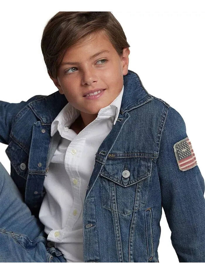 Джинсовая хлопковая куртка для мальчиков Big Boys Polo Ralph Lauren — изображение 5 из 9