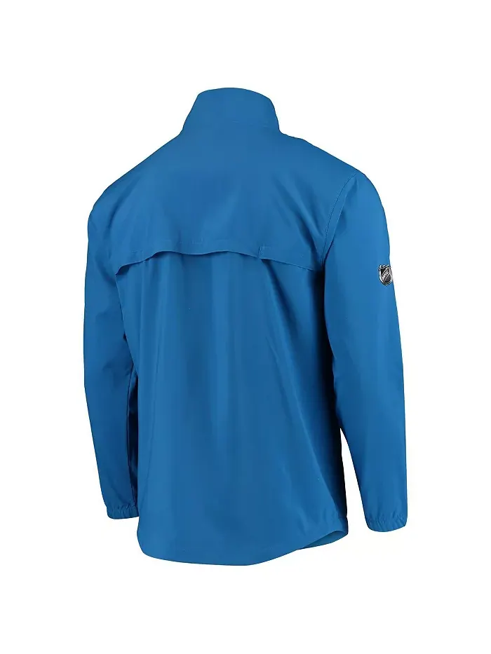 Мужская синяя куртка Rinkside Mock Full-Zip с альтернативным логотипом Winnipeg Jets Fanatics — изображение 2 из 4