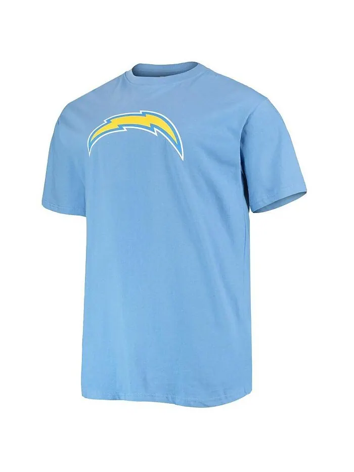 Мужская футболка с логотипом Justin Herbert Powder Blue Los Angeles Chargers Big and Tall с именем — изображение 2 из 3