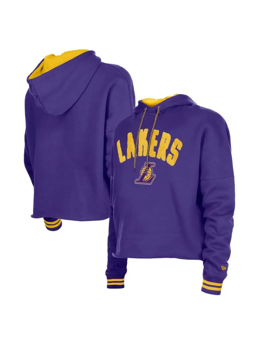 New Era Женская фиолетовая толстовка с капюшоном Los Angeles Lakers, свободного кроя, с