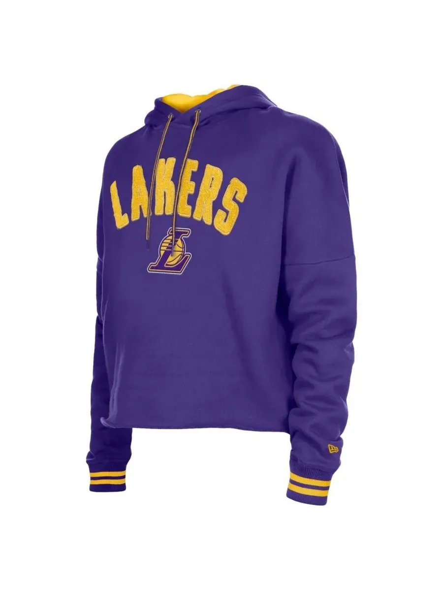 New Era Женская фиолетовая толстовка с капюшоном Los Angeles Lakers, свободного кроя, с — изображение 3 из 3, фиолетовый