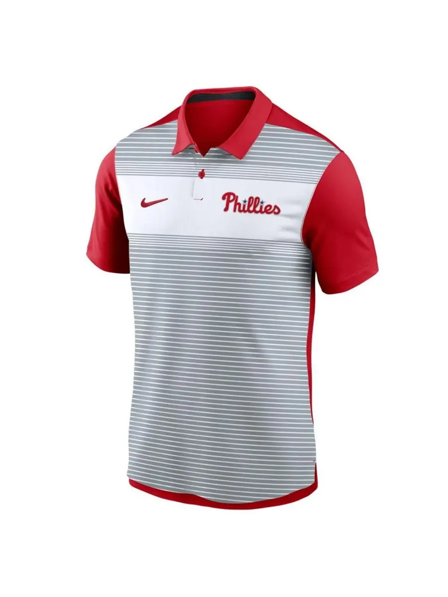 Nike Мужская белая/красная поло-рубашка Philadelphia Phillies Vapor Striped Performance — изображение 3 из 3, белый красный