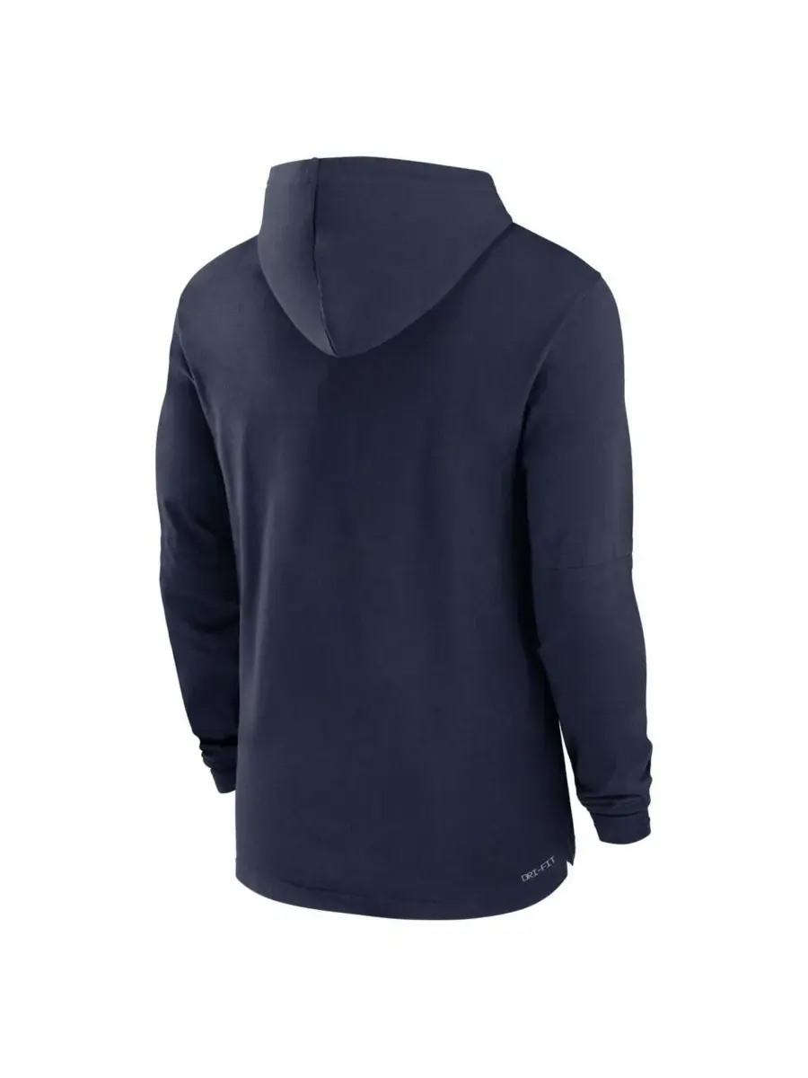 Jordan Мужская темно-синяя толстовка с длинным рукавом Michigan Wolverines Sideline Hoodie — изображение 2 из 3, темно-синий