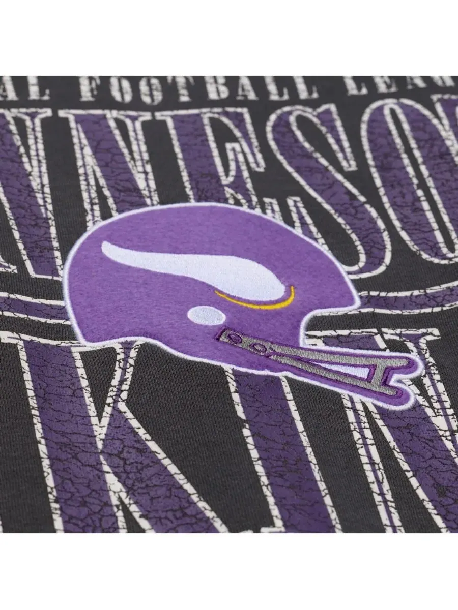 Mitchell & Ness Мужская черная толстовка Minnesota Vikings Downtown Crew с винтажным логотипом — изображение 2 из 4, черный