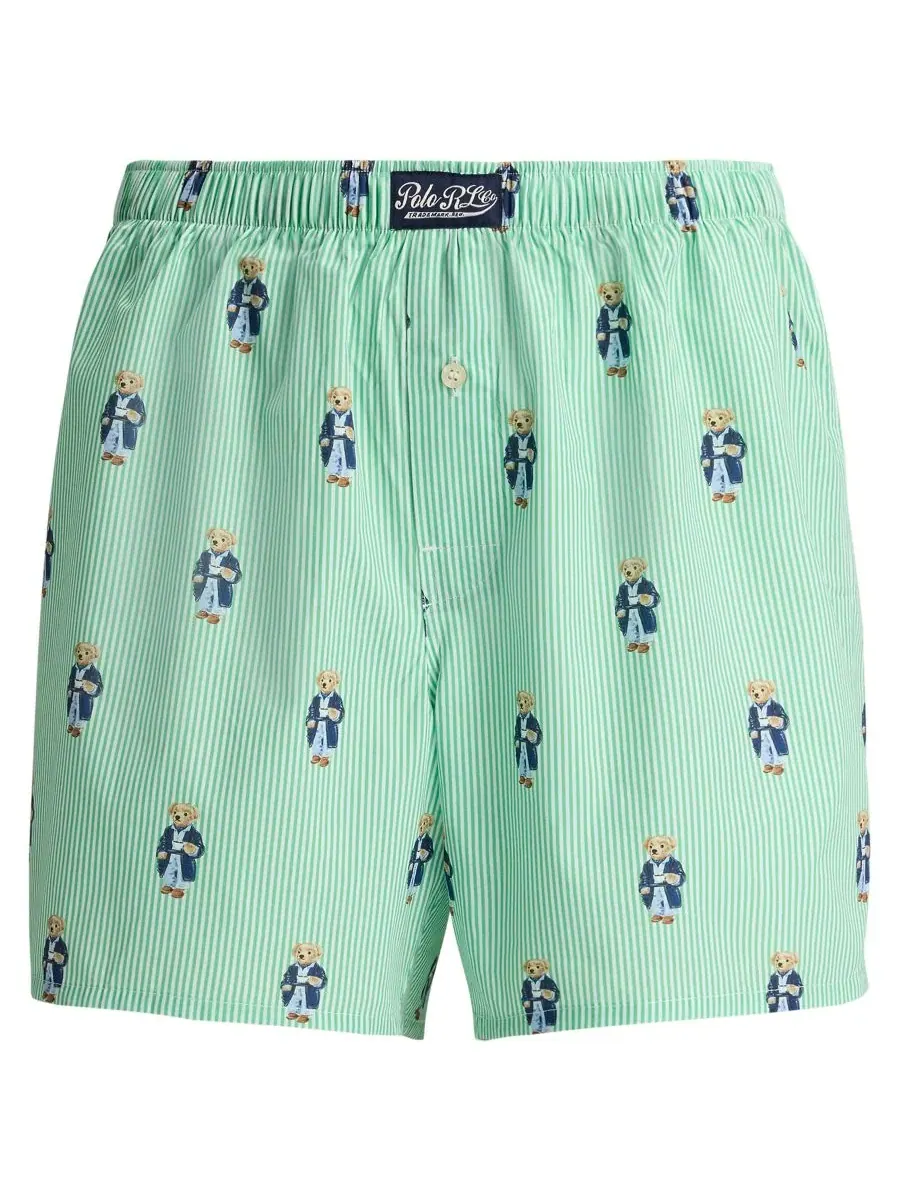 Мужские классические тканые боксерские трусы Polo Ralph Lauren, Morning Robe Bear Stripe — изображение 4 из 4