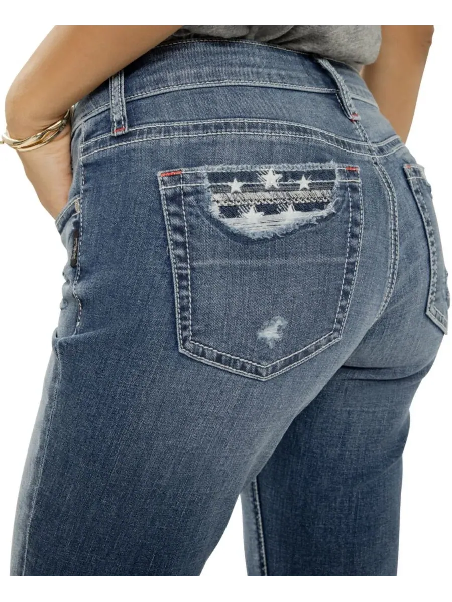 Женские джинсы-капри Elyse Mid-Rise Americana Luxe Stretch Silver Jeans Co., Saturday Morning — изображение 5 из 6