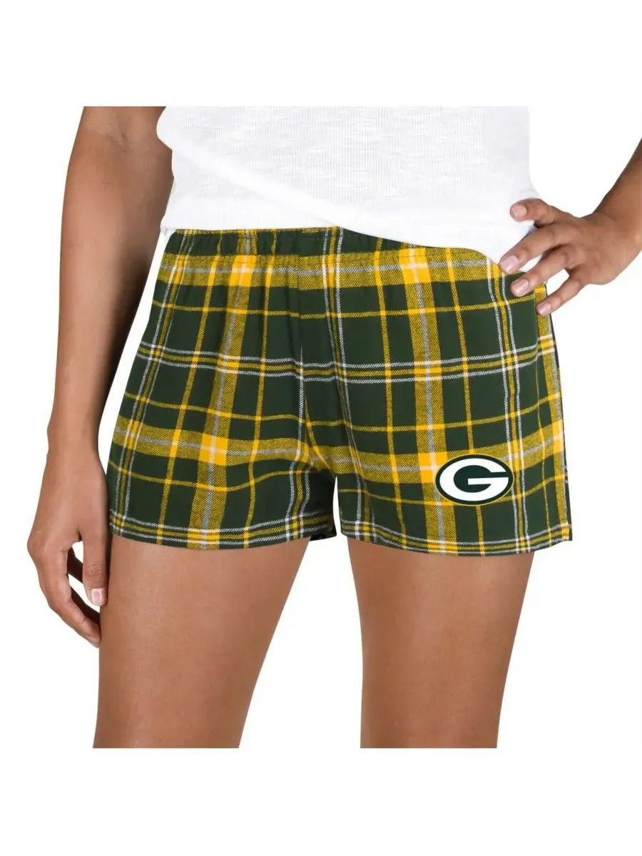Concepts Sport Женские зелено-золотые фланелевые шорты Green Bay Packers Ultimate