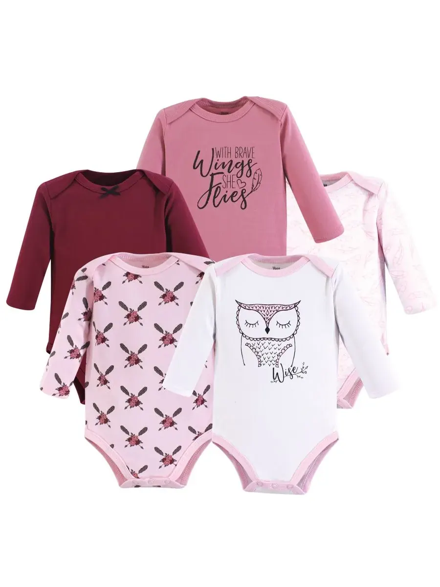 Набор из пяти боди с длинными рукавами Yoga Sprout, Owl — изображение 1 из 2
