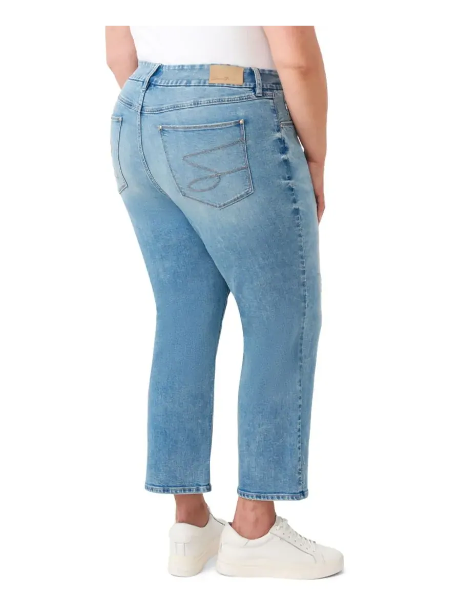 Джинсы прямого кроя без живота больших размеров Seven7, Distressed Medium Wash — изображение 4 из 4