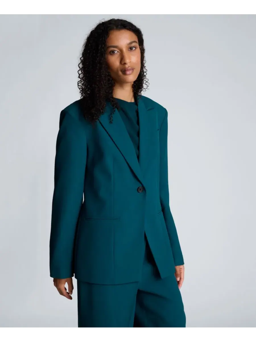Женский блейзер Kenneth Cole с длинным рукавом на молнии, Teal Dusk — изображение 4 из 10