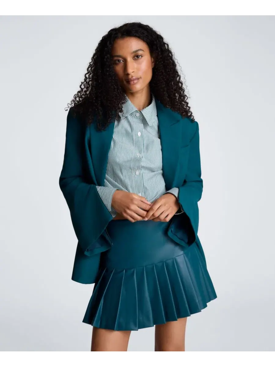 Женский блейзер Kenneth Cole с длинным рукавом на молнии, Teal Dusk — изображение 6 из 10