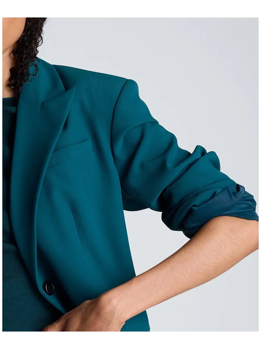 Женский блейзер Kenneth Cole с длинным рукавом на молнии, Teal Dusk — изображение 8 из 10
