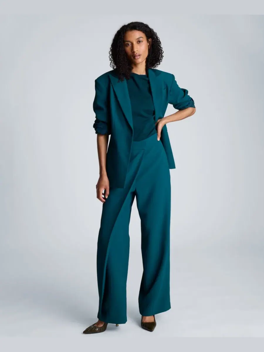 Женский блейзер Kenneth Cole с длинным рукавом на молнии, Teal Dusk — изображение 9 из 10
