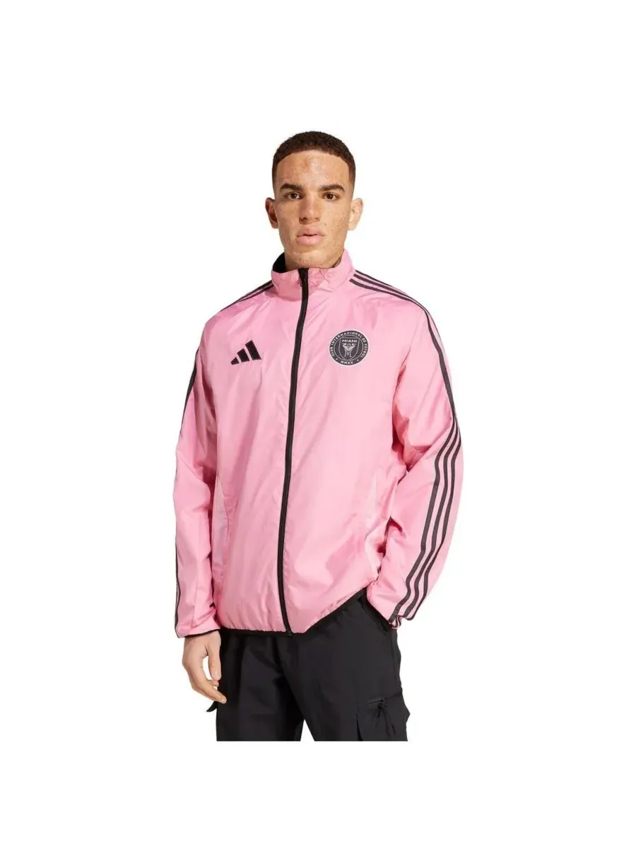 Adidas Мужская двусторонняя куртка на молнии Inter Miami CF 2025 Anthem — изображение 3 из 5, розовый черный