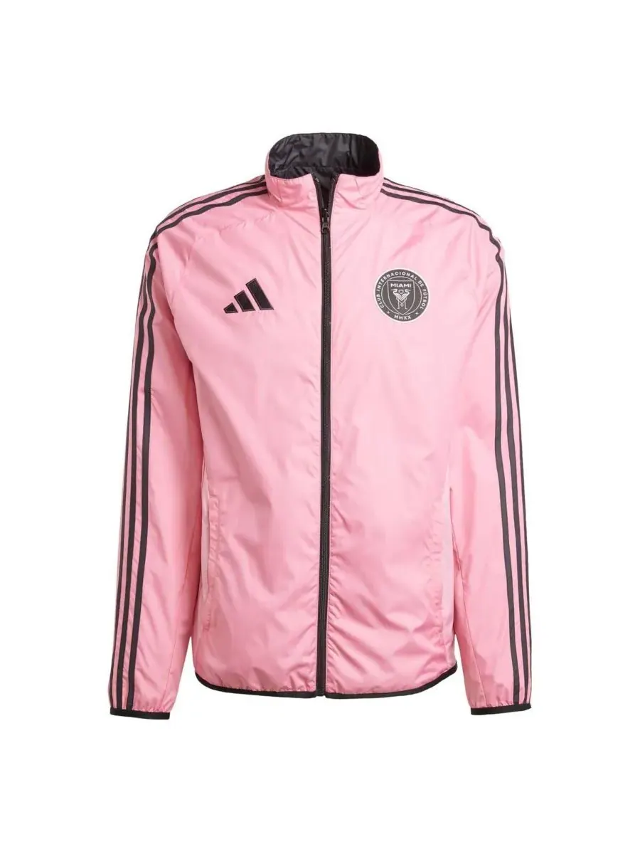 Adidas Мужская двусторонняя куртка на молнии Inter Miami CF 2025 Anthem — изображение 5 из 5, розовый черный