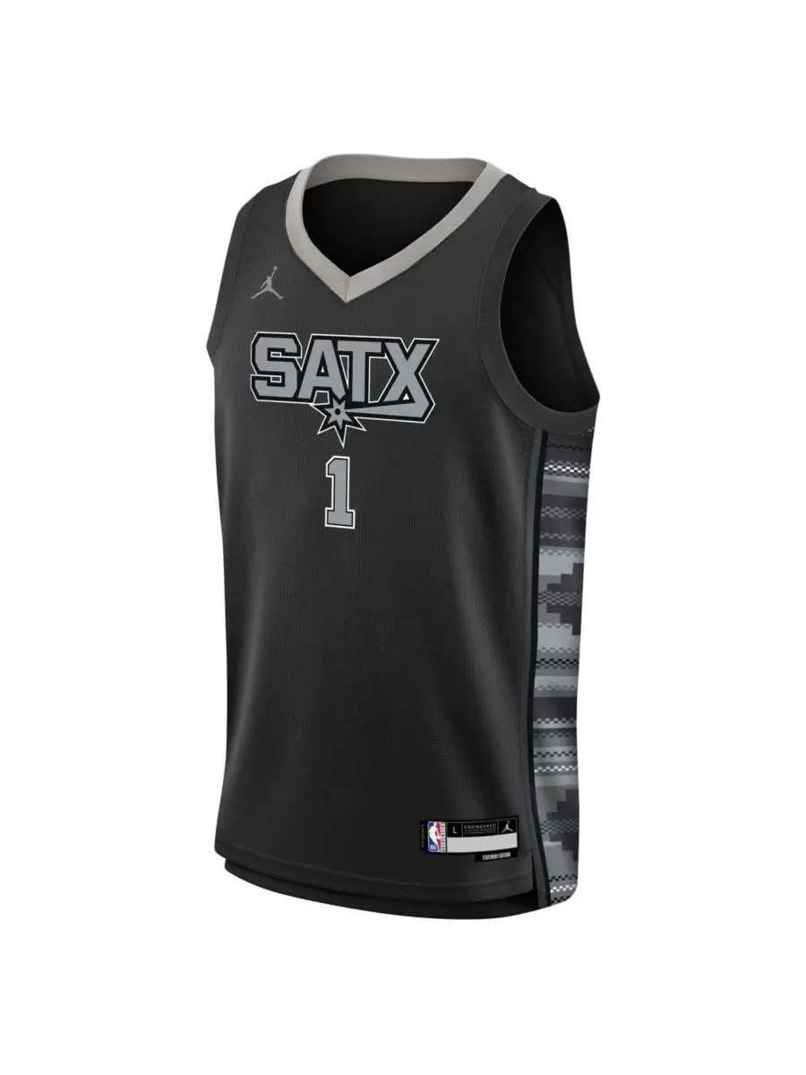 Jordan Черная майка Big Boys Victor Wembanyama San Antonio Spurs Swingman - Statement Edition — изображение 3 из 3, черный