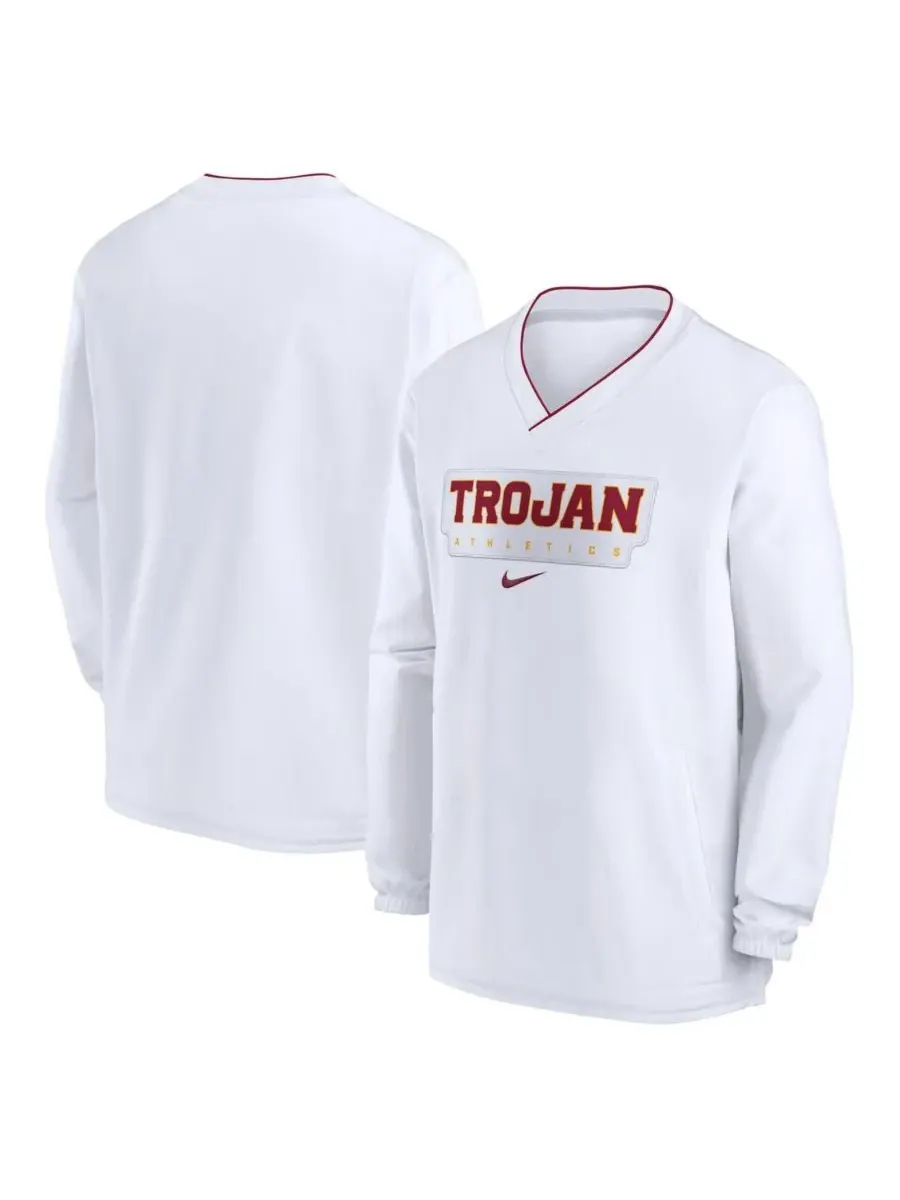 Nike Мужская белая ветровка-пуловер USC Trojans 2024 Sideline