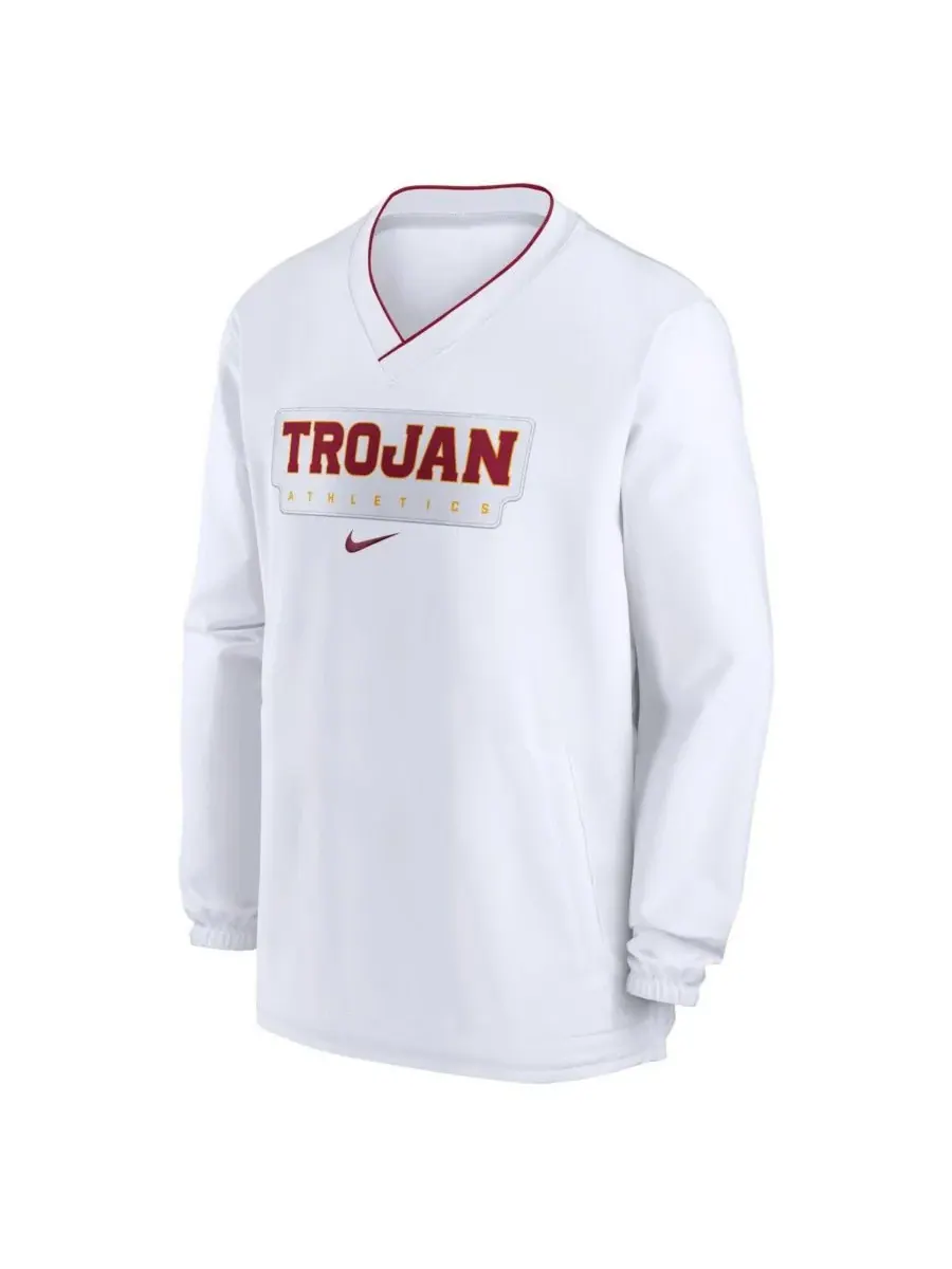 Nike Мужская белая ветровка-пуловер USC Trojans 2024 Sideline — изображение 2 из 3, белый