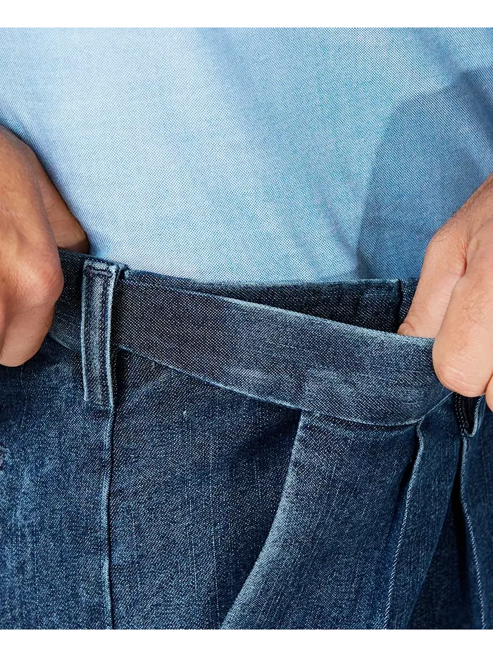 Мужские классические брюки со складками из эластичного денима Haggar — 4