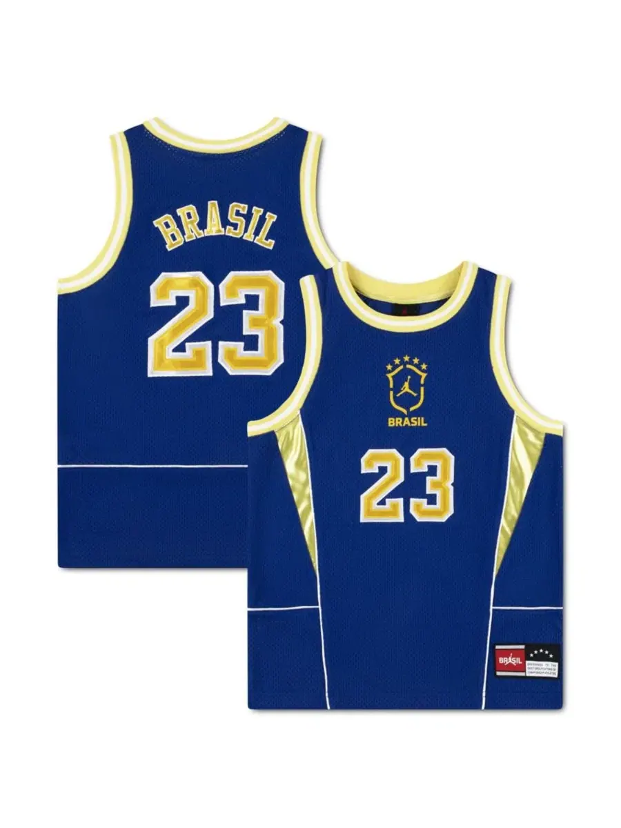 Баскетбольный джерси из сетки Royal Brazil National Team Mesh Basketball Fashion Jersey Jordan