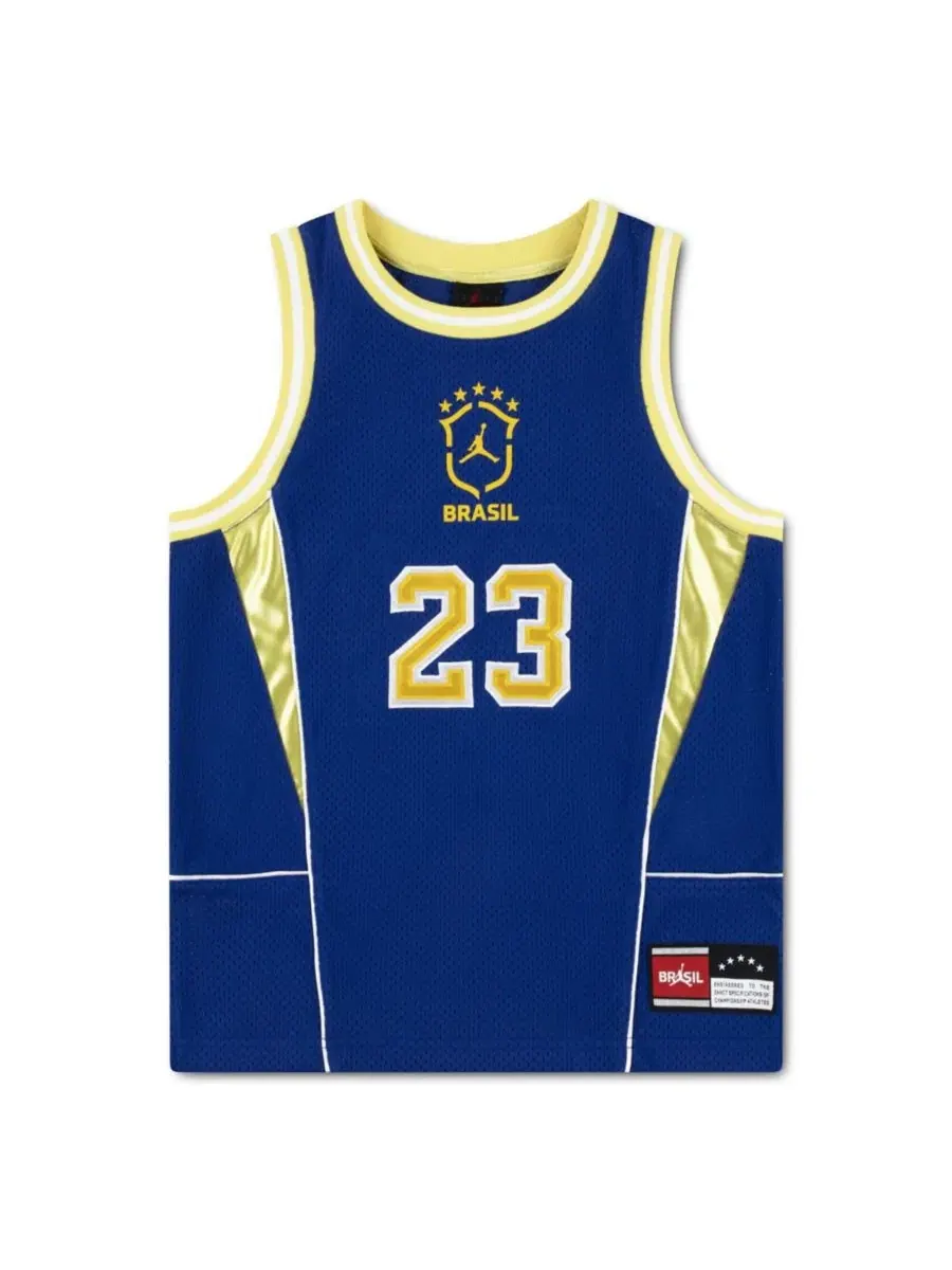 Баскетбольный джерси из сетки Royal Brazil National Team Mesh Basketball Fashion Jersey Jordan — изображение 5 из 5