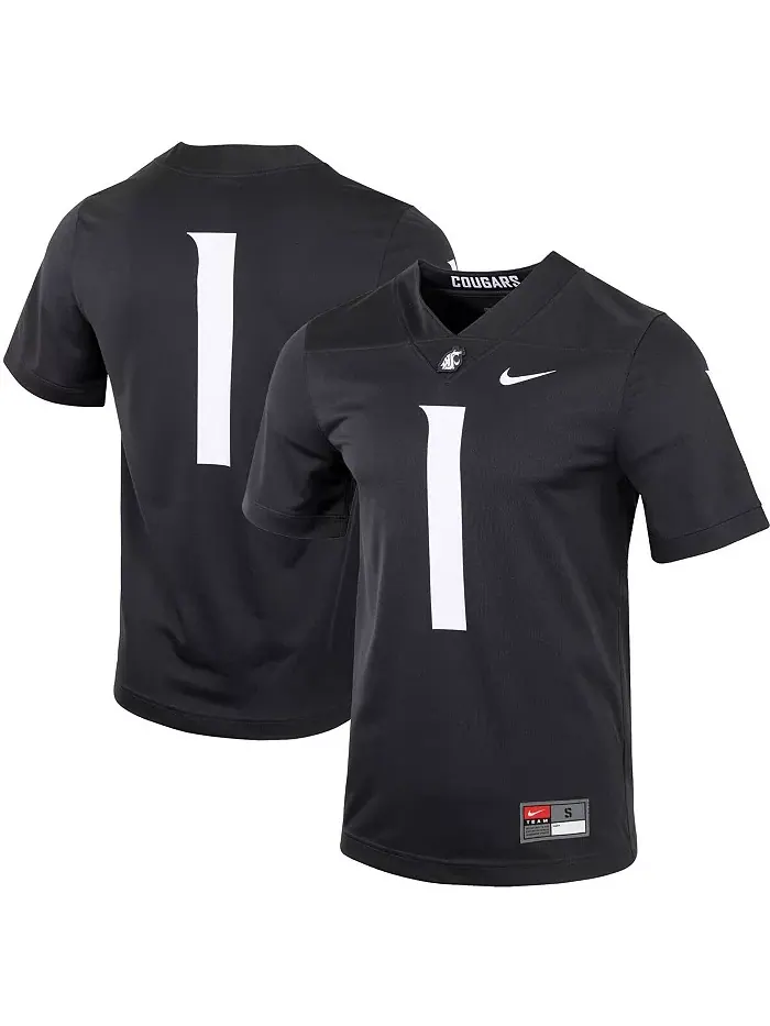 Мужская футбольная майка Washington State Cougars Untouchable №1 в цвете charcoal Nike — изображение 1 из 3