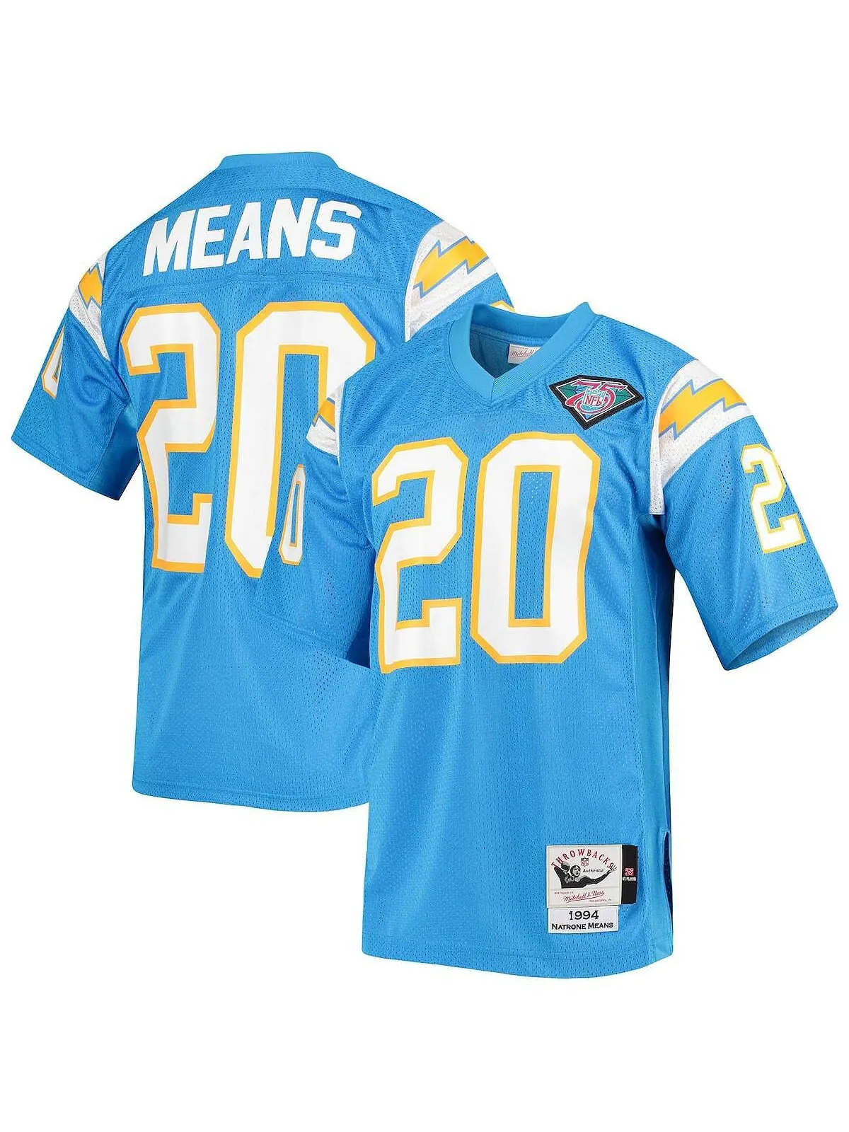 Мужская футболка natrone means powder blue los angeles chargers, аутентичная футболка для