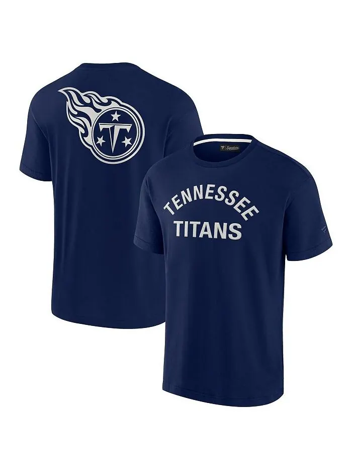Мужская и женская темно-синяя супермягкая футболка Tennessee Titans с коротким рукавом Fanatics